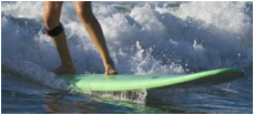 Surf 100 8'6 green + leash 2